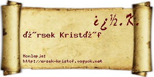 Érsek Kristóf névjegykártya